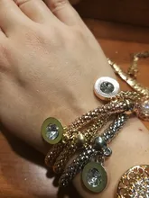 ZOSHI 3 unids/set búho de cristal pulseras de amuleto de corazón y brazaletes de aleación de oro elefante ancla colgantes pulseras de diamantes de imitación para las mujeres