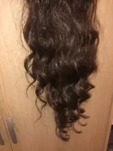 Coleta de pelo largo ondulado vigoroso para mujer, coleta sintética con cordón, coleta para mujer negra