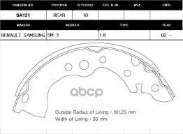 Колодки Торм.Бар.Nissan Almera Classic/N16 00-/Bluebird 00-05/Sunny 00-03 Sangsin Brake Sa131 Sangsin brake арт. SA131