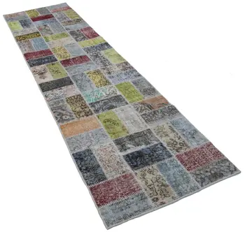 

86x323 Cm Multicolor Handmade Patchwork Runner Rug-3x11 Ft