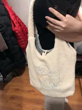 Cute Bag Tote Shopper-Bags Lamb-Fabric GOPLUS Sheep Cartoon Handbag Large-Capacity Girls