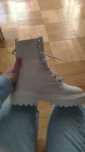 Rimocy-Botines de Cuero de polipiel con cordones para mujer, zapatos femeninos de plataforma con punta redonda, en color blanco y negro, para Otoño e Invierno