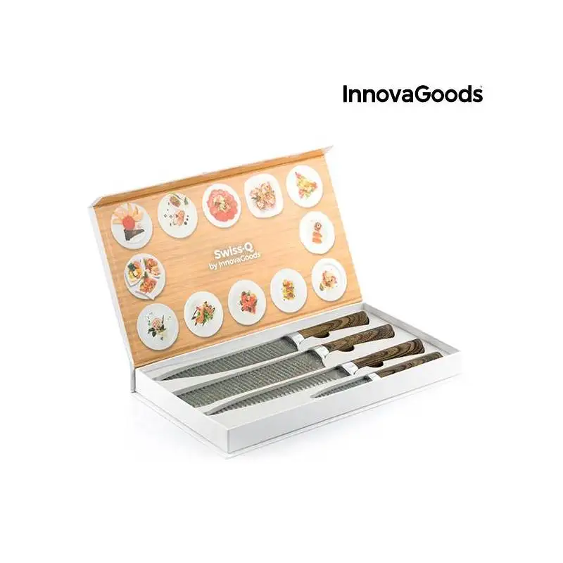 Knife set Namiutsu Wood& Stone Swiss · Q InnovaGoods(4 PCs
