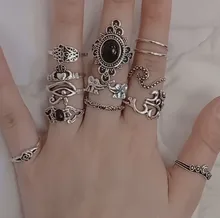 Docona-Conjunto de Anillos para nudillos geométricos Vintage para mujer, diamantes de imitación, conjunto de Anillos Midi, joyería para fiesta, accesorios