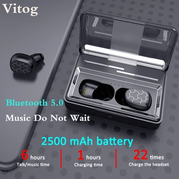 

VITOG X1 New Mini Bluetooth 5.0 Earphone Multi-Function One-Button Design Wireless Heaphone Sports Earbuds With Charging Box