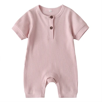

Infant Newborn Boy Baby Girl Cotton Romper Short Sleeve Solid Jumpsuit Playsuit Summer Outfit Clothes 0-18M