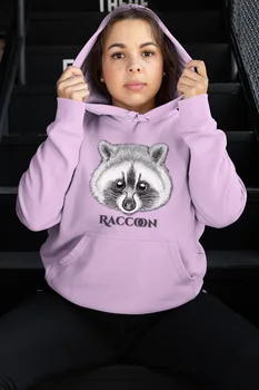 

Angemiel Wear Sweet Raccoon Pink Women 'S Hooded Sweatshirt