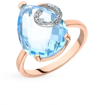 

Gold ring with Topaz and cubic zirconia sunlight sample 585