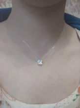 Gargantilla Invisible de línea de pescado, Collar de cristal, colgantes de cuello de circonita, cadena de clavícula para mujer, Collar femenino