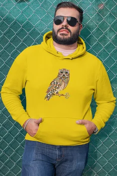 

Angemiel Wear Ethnic Pattern Owl Yellow Men 'S Hooded Sweatshirt