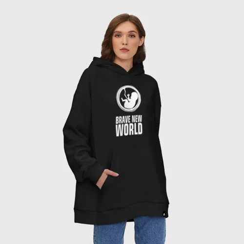 Худи SuperOversize хлопок Новый Дивный Мир | Женская одежда