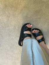 Sandalias de cuero de imitación para mujer, zapatos planos deportivos a la moda, Joker, con plataforma romana Ins, para verano, 2020