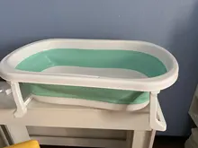 Bañera plegable grande para bebé, Cubo de baño portátil, base antideslizante, bañeras de baño portátiles para bebés recién nacidos, bañera antideslizante para niños