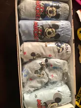 5 unids/caja de dibujos animados de Disney Mickey Mouse ropa interior de algodón transpirable cómodo niños ropa interior 1-14 años