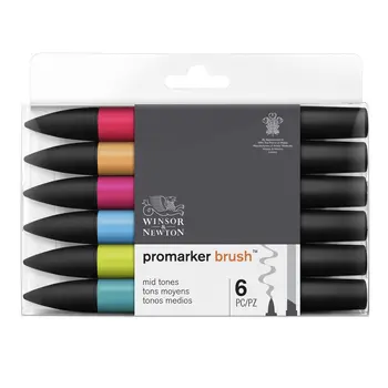 

Set of markers Winsor & Newton promarker brush basic tones 6 pieces