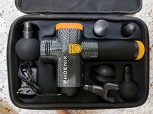 Phoenix-pistola de masaje de percusión a2, masajeador corporal eléctrico negro, terapia con 4 cabezales, MG55008