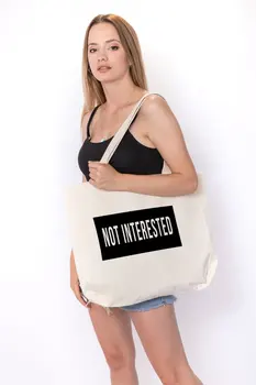 

Angemiel Bag Large Not Interested Tote Shopping Beach Bag