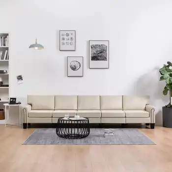

Sofa 5 seater cream fabric sofas