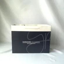 1000 шт./партия, 25Hx30x13 см, дизайнерская Черная бумажная сумка-тоут с хлопковой ручкой, роскошная сумка-шоппер для подарков