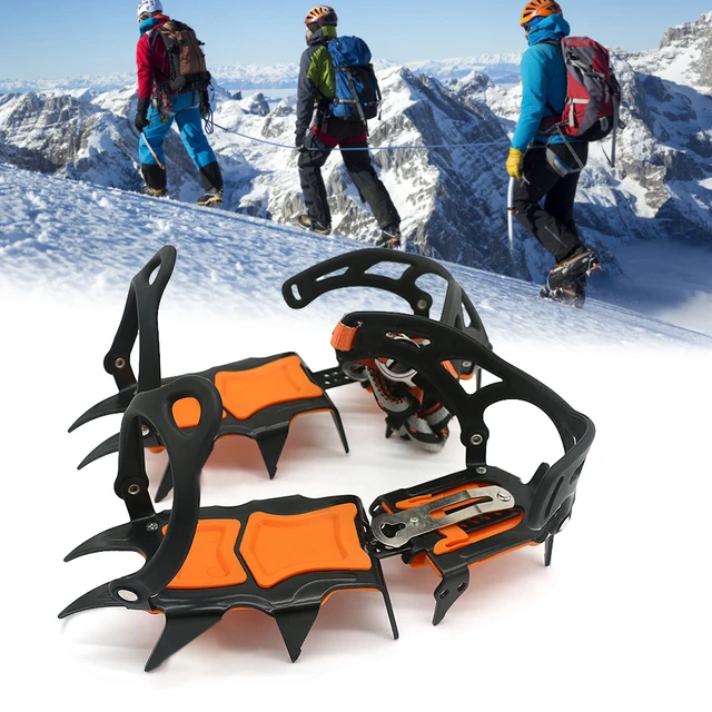 크램폰 10/12 teeth Climbing Crampons outdoor rock climbing ice fishing snow skid shoe cover mountaineering skid gear Cover Crampon 1