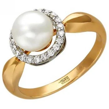 

Esthete ring with pearls and diamonds made of combined gold