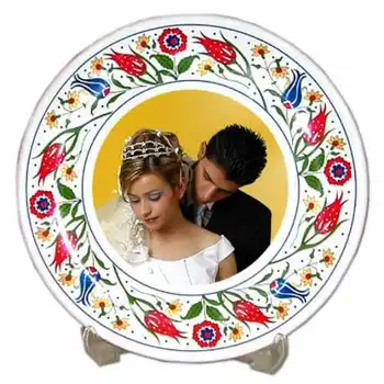 

SRT-02 Sublimation Ceramic Plate 20 cm - Bordürlü Special Plated Wholesale Plastic Foot Gift Souvenirs