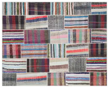 

Handmade Multicolor Vintage Patchwork Rug Area Rug 278x367 Cm-9'1''X12'0''