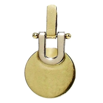 

18k gold pendant two-color smooth face record [90GR] -Customizable-RECORDING INCLUDED IN THE PRICE