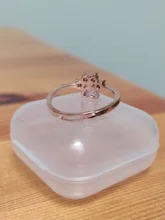 Anillos de Compromiso con diseño de Pata de Gato para mujer, anillos elegantes de circonia cúbica rosa para mujer, joyería de boda para mujer