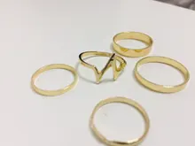 5 unids/set nuevo de moda de oro rayo onda Anillos anillo de dedo ajustable para mujeres chica regalos de Anillos Mujer anillo de la joyería