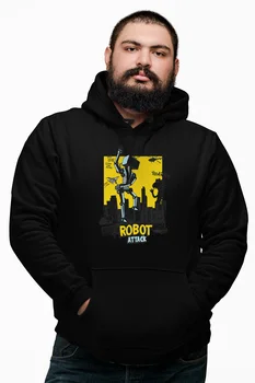 

Angemiel Wear Robot Attack Black Male Hooded Sweatshirt