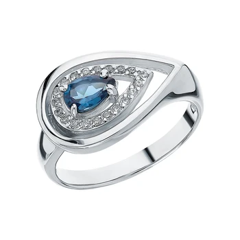 

Silver ring with cubic zirconia sunlight sample 925
