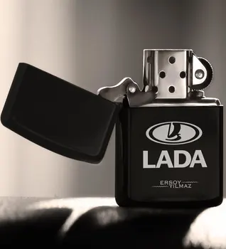 

Personalized Lada Gasoline Black Metal Cigarette Lighter