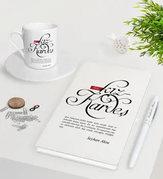

Personalized Mânâ Sisters White Notebook Pen Turkish coffee Cup Seti-1