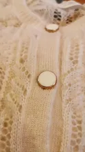 Cárdigan de punto ahuecado con cuello redondo para mujer, Jersey de punto de un solo pecho de Color sólido, de punto, de primavera