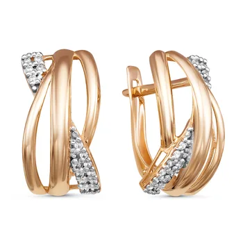 

10-08667 mink gold 585 sterling silver earrings