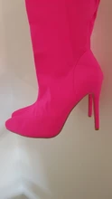 Las mujeres zapatos de punta botas elásticas Color caramelo de botas de tacón alto botas calcetines delgada tacones altos zapatos de mujer bombas tamaño 35-43