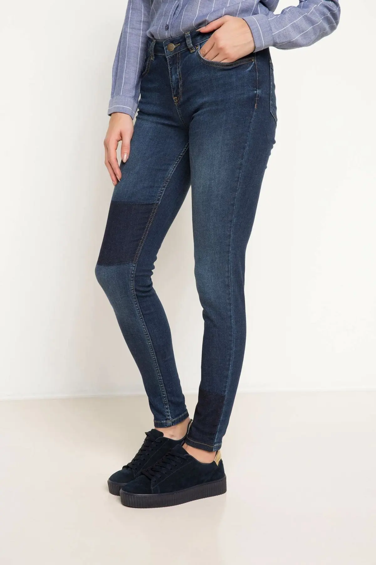 

DeFacto Blue Lady Skinny Jeans Denim Simple Mid-waist Denim Stretch Casual Denim Jeans Pencil Trousers-H8518AZ17AU-H8518AZ17AU