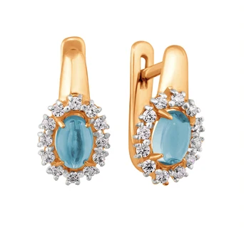 

Gold earrings with Topaz and cubic zirconia sunlight sample 585