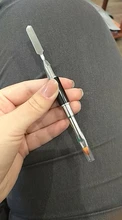 Pincel de uñas 2 en 1 de doble punta, herramienta de uñas de doble uso, cepillo de Gel de poligel y recolector, barra de Color de acero inoxidable, cepillo de flores