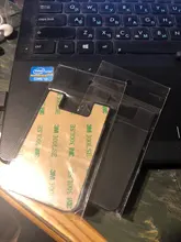 Negocios de bolsillo de crédito adhesivo de moda mujeres hombres teléfono celular titular de la tarjeta de identificación Delgado caso pegatina comprar 50 piezas tienen descuento