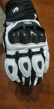 Guantes de cuero para motociclista para hombres, accesorio para manos de motociclista masculino, de color negro y blanco, guantes de equipo de carreras de carretera, para verano e invierno
