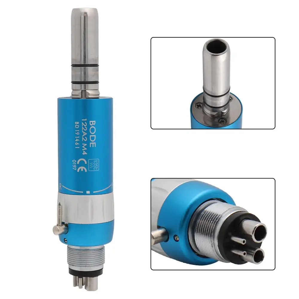 Air Motor M4 Blue Стоматологическая низкой Скорость наконечник воздушной турбиной прямой угловой наконечник пневматический двигатель 2/4 отверстия доступных BODE розовый - Цвет: Air Motor M4 Blue