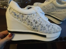 Zapatillas de deporte con encaje transpirable y plataforma para mujer, zapatos deportivos, informales, cómodos y transpirables para verano, novedad de 2020, gran oferta