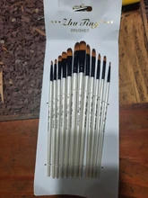 12 unids/lote arte conjunto de pinceles de pintura de pelo de Nylon mango blanco pinceles de artista para acrílico y pinceles para pintura al óleo