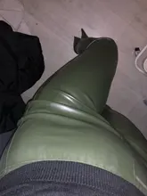 OrangeA-pantalones pitillo de piel sintética para mujer, pantalón elegante, con abertura lateral, cintura alta, color liso, para verano, 2021