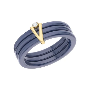 

Silver ring with ceramics and cubic zirconia sunlight sample 925 test