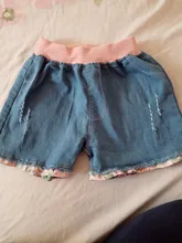 Pantalones cortos de vaquero con cintura elástica para niñas, bermuda femenina de princesa con estampado de flores a la moda para verano