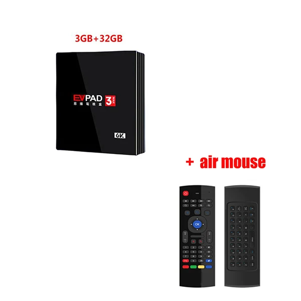 IP tv EVPAD 3Plus Android tv Box с бесплатным ТВ для Кореи Япония Сингапур Европа Вьетнам HK TW индонезийский малайский Таиланд ip tv - Цвет: 3max with air mouse