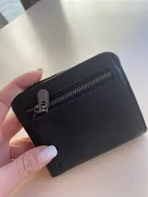 Cartera de piel auténtica de alta calidad para hombre, carteras masculinas cortas Vintage, con cremallera, monedero, Portomonee